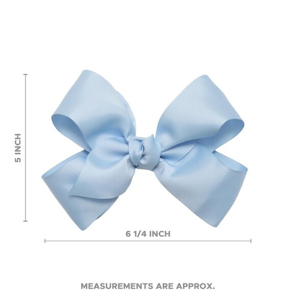 Girls Hair Bows Grosgrain 6 Pack with Knot Wrap Center Hair Clips Kids